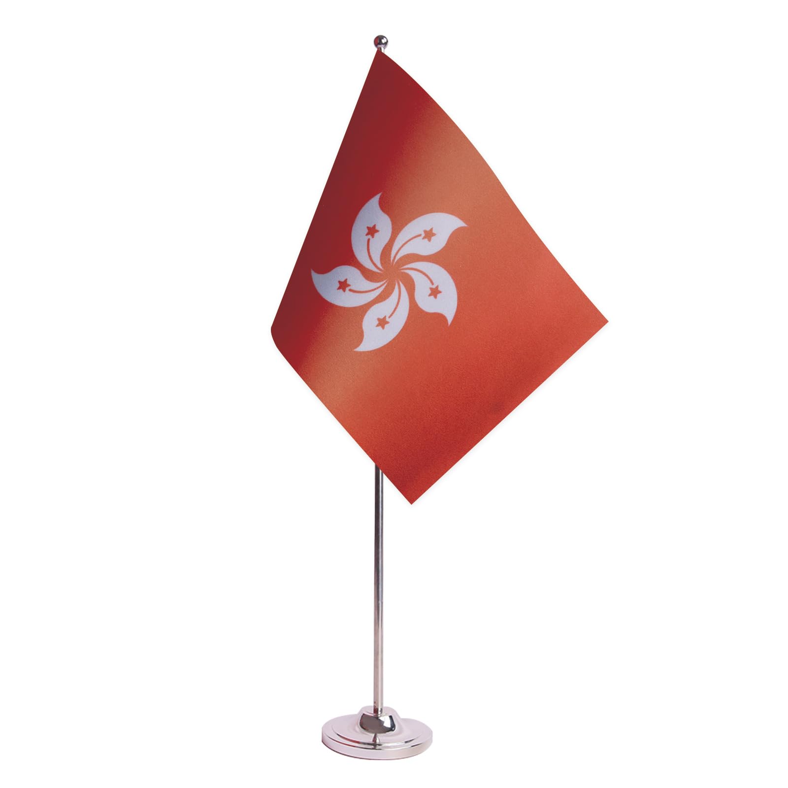 AZ FLAG Hong Kong Prestige Table Flag 6'' x 9'' - Hong Konger Office Decoration 100% Satin 22 x 15 cm - Desk Flag with Steel Pole and Base