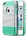 ULAK iPhone 5S Case, iPhone 5 SE Case, Slim Fit Protection Case Hybrid Scratch Resistant Hard Back Cover Shock Absorbent TPU Bumper Protective Case (Minimal Mint Stripes)