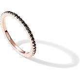 PAVOI 14K Gold Plated Sterling Silver Colored CZ Stones Stackable Ring | Simulated Diamond Eternity Bands for Women