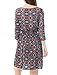 Allegra K Women's 3/4 Sleeves Elastic Waist Floral A Line Dress Black L