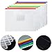 EOOUT Poly Zip Envelope Files 7 Color Zippers, A4 Size（16pcs）