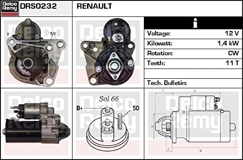 delco-remy Starter drs0232 (Bosch 0001108428, 0001108429, 0986024130)