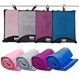 Bodi Towel Quick-Dry Lightweight Super-Absorbent Large Microfiber Towel, Blue, 130cm x 80cm