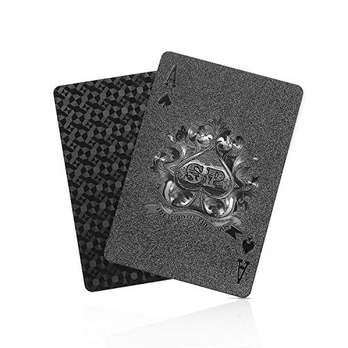 SolarMatrix Black Diamond Plastic Waterproof Playing Cards Novelty, 1 Deck of Cards, Poker Cards Deck