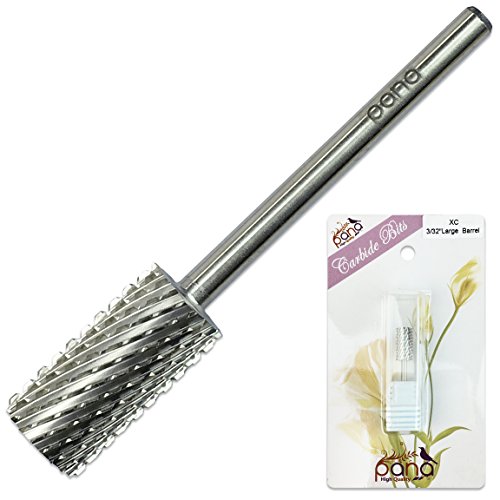 Pana 3/32" Safety Nail Carbide Bit - Silver Large Barrel Head (Grit: Extra Coarse - XC) for Electric Dremel Drill Machine