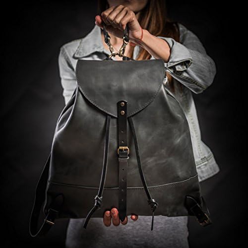 Leather backpack Woman backpack Ladies backpack Women's daily pack Black leather backpack Small backpack Women's gift