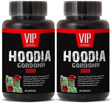 Super Hoodia Gordonii Power Extract- Pure Hoodia Gordonii Extract 2000mg - Hoodia Gordonii Highly Effective Appetite Suppressing (2 bottles 120 capsules) by "VIP Vitamins, LLC"