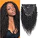 10 Pieces/Set Afro Kinky Curly Clip Ins Hair Extensions 18 inch 8A Grade 4C Kinkys Curly Clip ins Human Hair Extension Natural Black Color for African American Women 120 Gram/Pack with 20 Clips