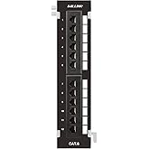 iwillink Cat 6 Patch Panel Mini 12 Port Vertical Patch Panel with Wallmount Bracket Included and 89D Bracket, 568A/B Compatib