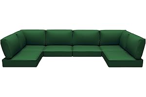Suvivityse Outdoor Replacement Cushions for Patio Furniture,Water-Resistant Sofa Cushions for Rattan Wicker Sectional Patio Conversation Sets,14-Piece Outdoor Couch Cushions Patio Sofa,Green