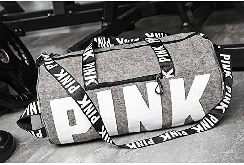 GYM BAG | Perfect Travel Bag / Gym Duffle Bag / Overnight Bag For Women / Men | Cute Weekender Bag For Women | Shoulder Bag (Gray) 2 GYM BAG | Perfect Travel Bag / Gym Duffle Bag / Overnight Bag For Women / Men | Cute Weekender Bag For Women | Shoulder Bag (Gray)