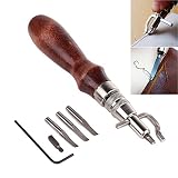 ZLY 7pcs Leather Craft Stitching Groover Skiving Edger Beveler Leather Working Tools Kit