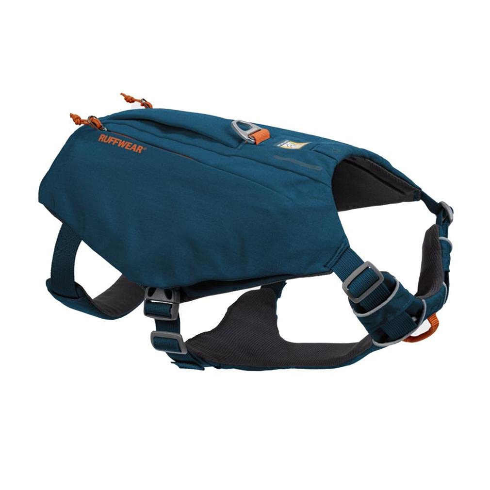 RUFFWEAR Every-Day Dog Harness with Pockets, All-Day Comfort with Built-in Pockets for Short Day Hikes and Everyday Activities, Medium Breeds, Switchbak Dog Harness, Blue Moon