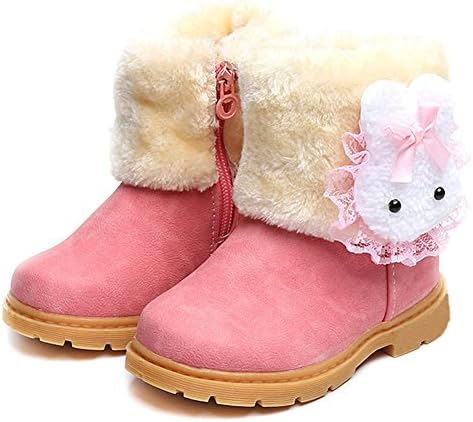 LUUB Adorable Bunny Kid Boots Warm For Children Girls Winter Snow Shoes Fashion (Toddler/Little Kids) DTX02,Pink,23
