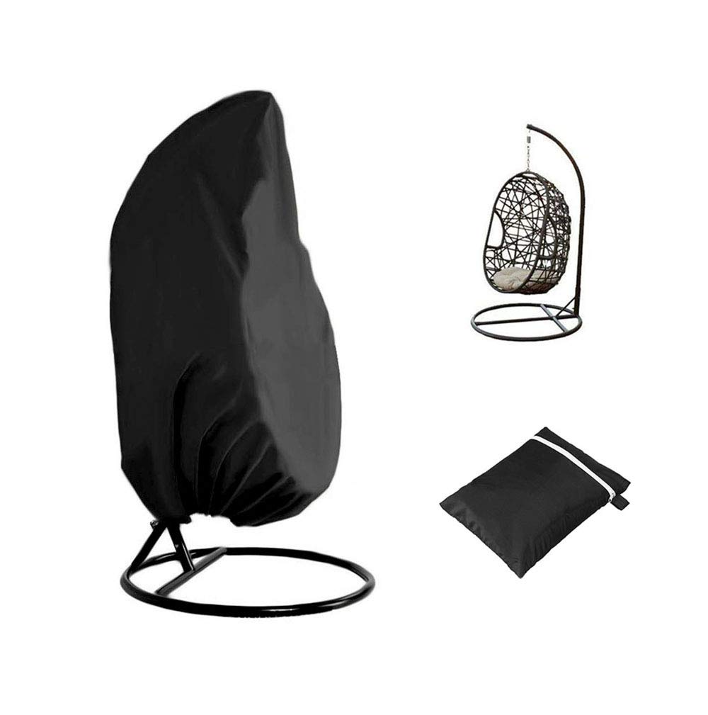 Xinyanmy Patio Hanging Chair Cover Waterproof 210D Oxford Fabric with PVC Lining Swing Chair Cover Veranda Patio Egg Chair Cover with Storage Bag 190x115CM