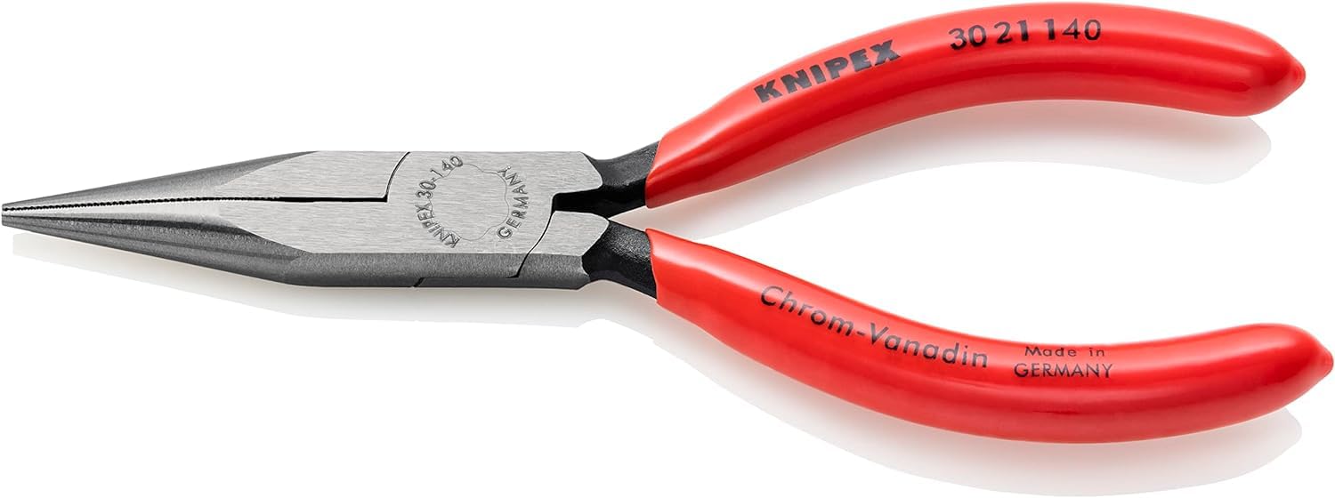 KNIPEX Long Nose Pliers with Plastic Coating 140 mm, 30 21 140