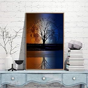 Framed Canvas Wall Art for Living Room, Bedroom Moon Canvas Prints for Modern Home Decoration Ready to Hang - 16"x24" inches