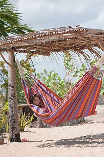 LA SIESTA Carolina Flowers - Klassische Doppel-Hängematte aus Baumwolle + CasaMount Black - Mehrzweck-Befestigung – Bild 3