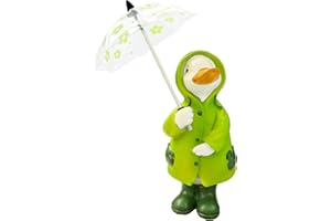 Etlemonde Duck Statue for Holding Umbrella Home Decor Resin Sculptured Hand Painted Figurine Creative Craft Cute Decoration Gift for Kids Womens Decorative Garden Yard Room