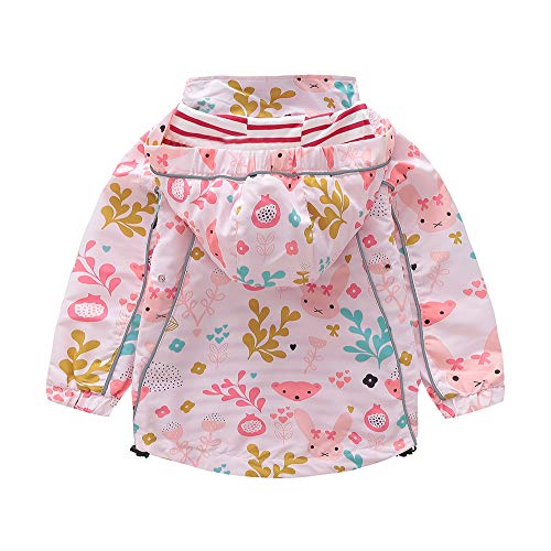 benetia Gilrs Outdoor Cotton Lined Light Windbreaker Jacket with Hood Zip Up Size 2t