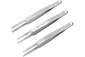 FALVFUN Car Terminal Cleaning Tool, 3PCS Terminal Electrical Contact Cleaner Wiring Tweezer, Auto Repairing Harware Accessory for Small Electrical Spade Pin Connector, Universal Fit