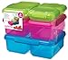 Sistema Lunch Collection Multi Piece Food Storage Containers, Assorted Colors, Set of 6