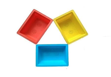 VGreen Garden Store Plastic Bonsai Tray, Multicolour, 9 inch, 3 Pieces