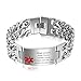 VNOX Free Engraving-Men's Medical Alert ID Wide Large Bracelet Stainless Steel Wrist Link Chain,8.3