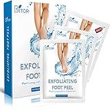 Foot Peel Mask(2 pair) with a Gift(1 pair of Moisturizing Foot Mask), Exfoliating Dead Skin Remover by BRITOR