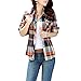 Lasher Female Cotton Casual Plaid Button-up Shirts, Blue Yellow, 6/8 (Tag Size XL)