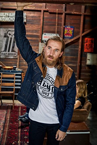 Harley Davidson Mens Waxed Canvas Slim Fit Denim Jacket 98588