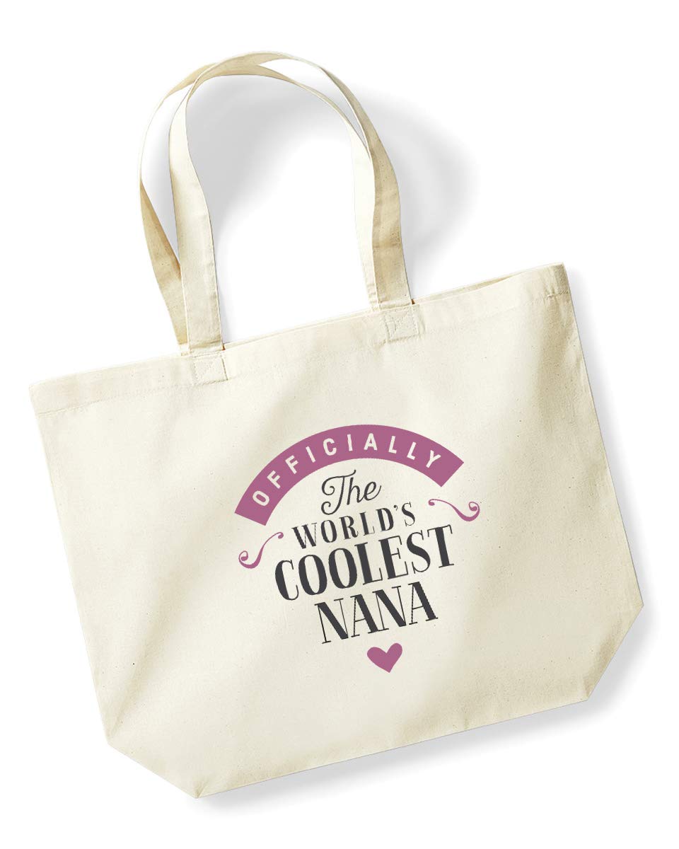 D Design Invent Print! Nana Gift Bag Tote Shopping Bag Birthday Gift Present for Nana Keepsake Idea - Size: 47cm x 40cm x 12cm (Natural)