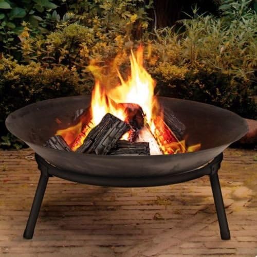 Cast Iron Fire Bowl Firepit Garden Outdoor Basket Modern Stylish
