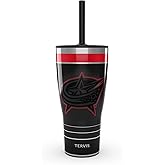 Tervis Traveler NHL Columbus Blue Jackets - Night Game Triple Walled Insulated Tumbler Travel Cup Keeps Drinks Cold & Hot, 30oz with Straw Lid, Stainless Steel