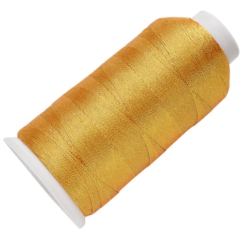 CABODYALS 450M Metallic Gold Embroidery Thread Nylon Cross Stitch Floss Decorative Friendship Bracelets 9 Ply Spool String for For Sewing Making Needlework Art Craft Diy Knitting Stitching