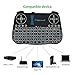 DQiDianZ Mini Wireless Keyboard 2.4G Backlit Touchpad Wireless Keyboard for Smart Android TV Box PC-Black, Built-in Lithium Battery