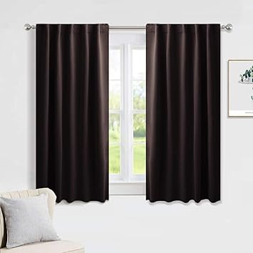 Pony Dance Blackout Curtains Short Bedroom Window Draperies Energy Efficient Thermal Insulated Back Tab Rod Pocket Curtain Panels Window Treatments