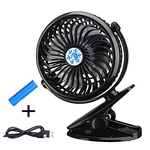 Rechargeable Battery Operated Fan by NMLJ Goods- USB Fan, Portable Fan, Camping Gear, Personal Fan, Portable Desk Fan, Clip On Fan, Stroller Fan- for Home, Office, Travel, Camping and More.