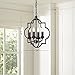 Homenovo Lighting Foyer Lantern 4-Light Chandelier, Industrial Style Lighting for Entryway, Hallway, Dining Room and Living Room - Matte Black Finish