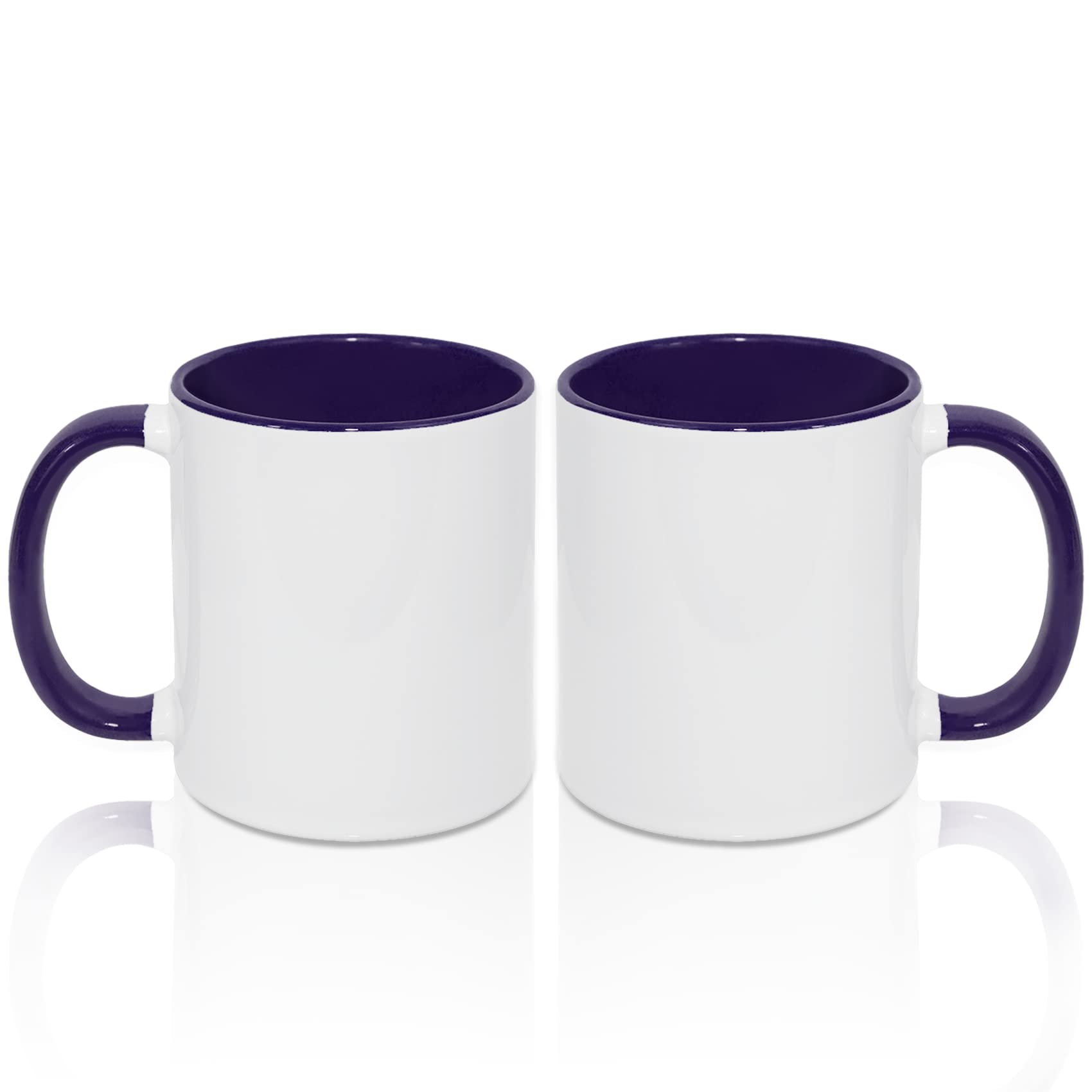 MR.R 11oz Sublimation Blank Coffee Mugs,Cup Blank White Mug Cup with Purple Color Mug Inner and Handle,Set of 2…