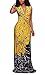 Summer Women Sleeveless V Neck African Floral Print Long Maxi Evening Bodycon Dress