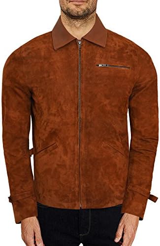 Allied Brad Pitt Brown Suede Leather Jacket (X-Large)