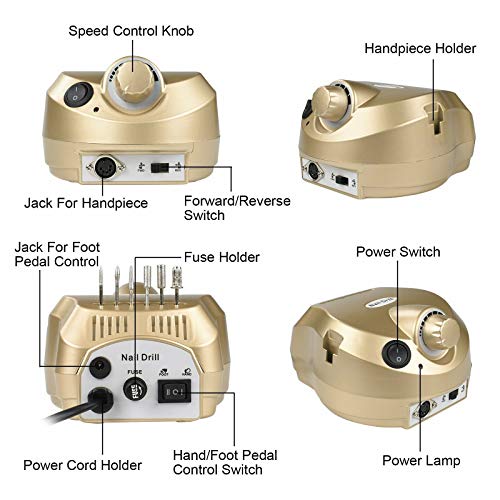 30000rpm Pro Electric Nail Drill Machine Pedicure Manicure Kits File Drill Bits