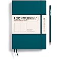 LEUCHTTURM1917 - Notebook Hardcover Medium A5-251 Numbered Pages for Writing and Journaling (Pacific Green, Plain)