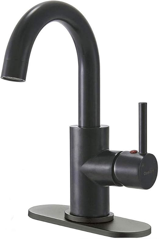Comllen Best Commercial Single Handle Matte Black Bathroom Faucet, Bar