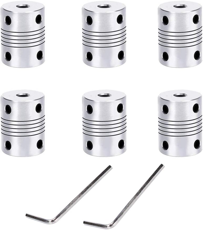 QitinDasen 5 Pieces 3D Printer Aluminum Alloy Flexible Shaft Coupling 5 mm to 8 mm