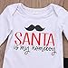 Baby Boys Girls Christmas Long Sleeve Romper Bodysuit and Santa Claus Pants Outfit (6-12M, White)