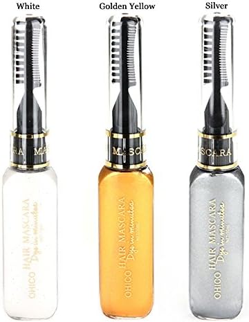 OHICO Professional Temporary Hair Dye Vibrant Hair Color Highlights & Streaks Touch-up (White +Golden Yellow +Sliver)