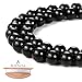 BEADNOVA Black Onyx Beads Natural Crystal Beads Stone Gemstone Round Loose Energy Healing with Crystal Stretch Cord for Jewelry Making (8mm, 45-48pcs)