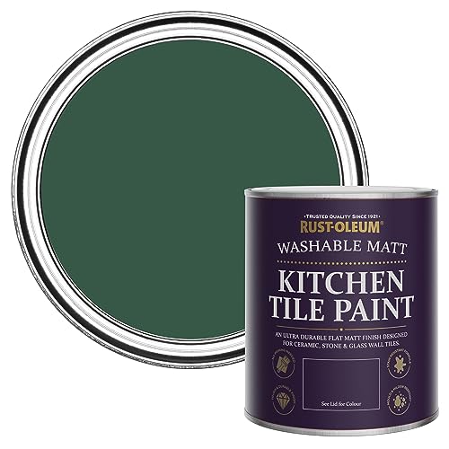 Rust-Oleum Peinture Verte Resistante a leau pour Faïence de Cuisine, Finition Mate - Pinede 750ml